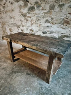 Pamono Antique French Oak Workbench, 1890s