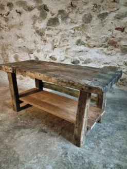 Pamono Antique French Oak Workbench, 1890s