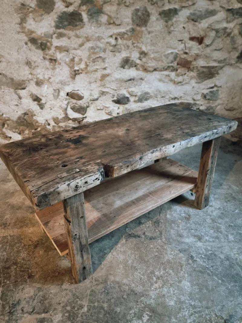 Pamono Antique French Oak Workbench, 1890s