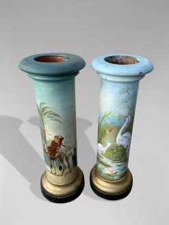 Online Pamono Antique French Painted Columns by Marguerite, 1896, Set of 2
