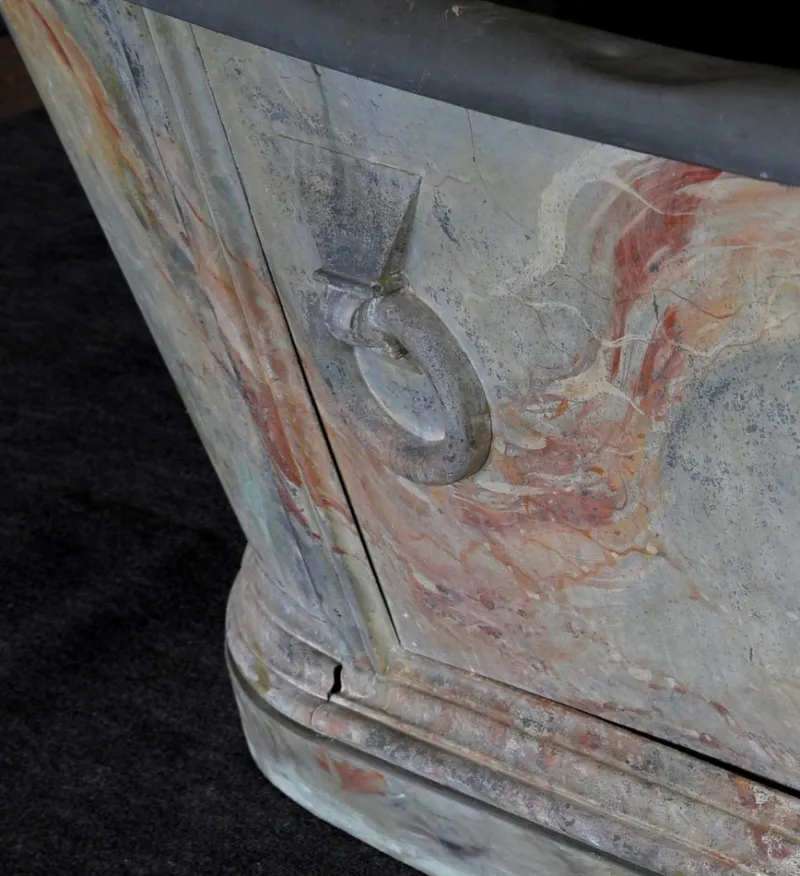 Pamono Antique French Parisian Faux Marble Painted Zinc Bathtub, 1880s> Architectural Elements