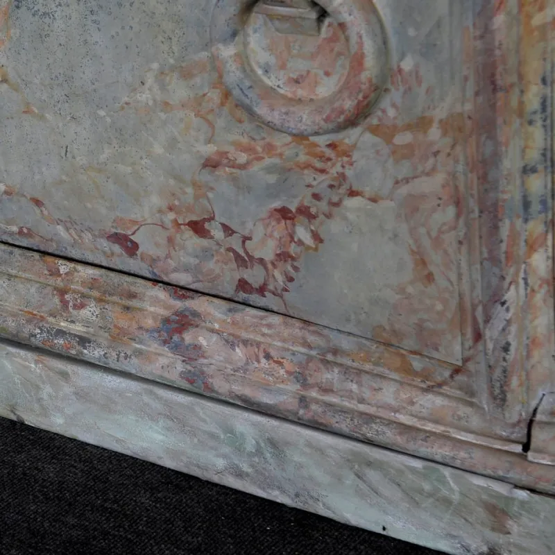 Pamono Antique French Parisian Faux Marble Painted Zinc Bathtub, 1880s> Architectural Elements