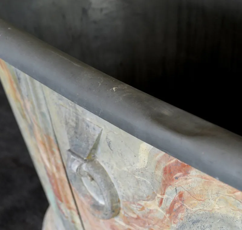 Pamono Antique French Parisian Faux Marble Painted Zinc Bathtub, 1880s> Architectural Elements