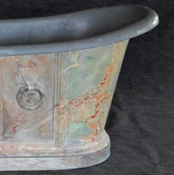 Pamono Antique French Parisian Faux Marble Painted Zinc Bathtub, 1880s><noscript><img width=