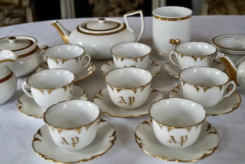 Online Pamono Antique French Porcelain Coffee Tea Set, 1865, Set of 13