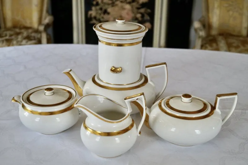 Online Pamono Antique French Porcelain Coffee Tea Set, 1865, Set of 13
