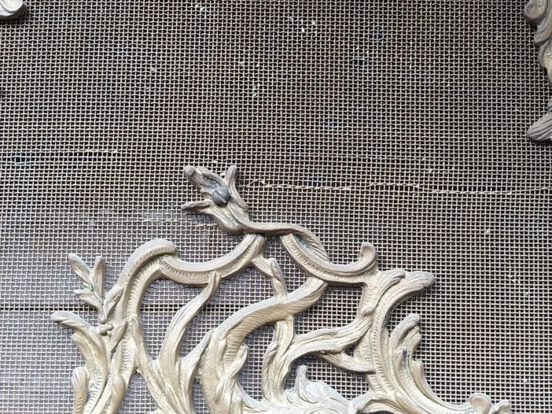Hot Pamono Antique French Rococo Style Fireplace Screen in Brass, 1890s