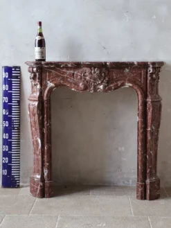 Pamono Antique French Rouge Royal Marble Fireplace> Fireplaces And Mantels
