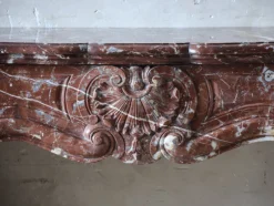 Pamono Antique French Rouge Royal Marble Fireplace><noscript><img width=