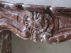 Pamono Antique French Rouge Royal Marble Fireplace><noscript><img width=