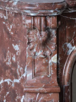 Pamono Antique French Rouge Royal Marble Fireplace><noscript><img width=