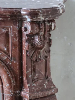 Pamono Antique French Rouge Royal Marble Fireplace><noscript><img width=