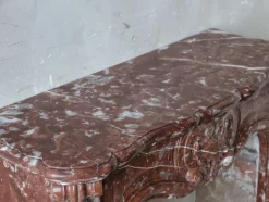 Pamono Antique French Rouge Royal Marble Fireplace><noscript><img width=