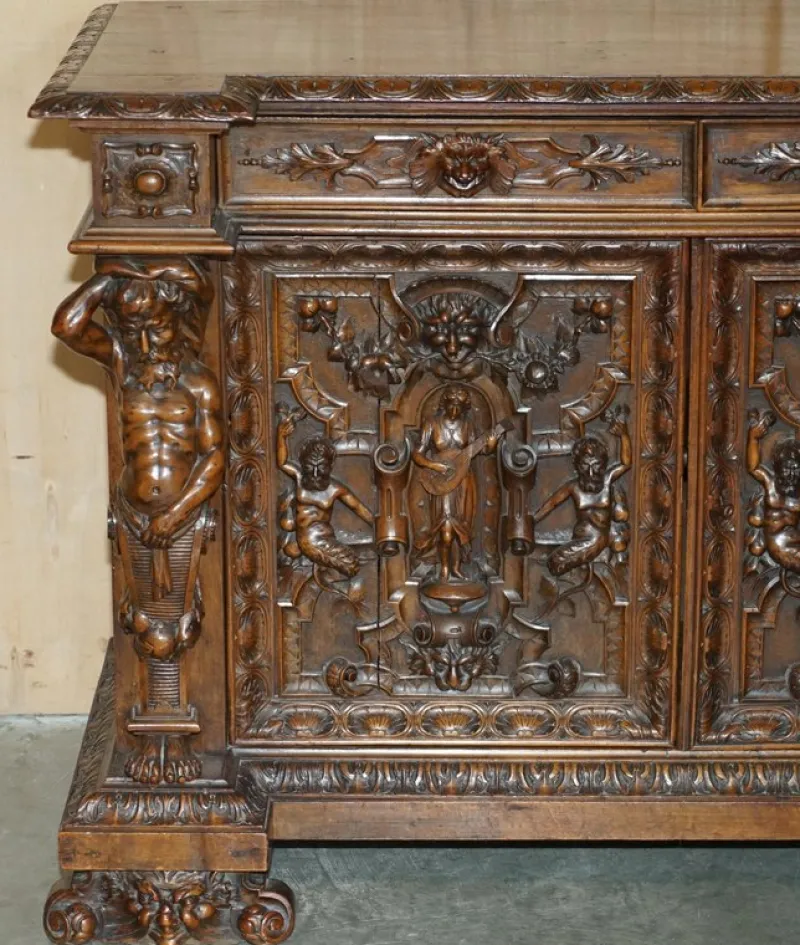Pamono Antique French Sideboard in Walnut, 1850> Sideboards & Buffets