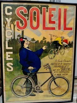 Pamono Antique French Soleil Cycles Advertising Poster