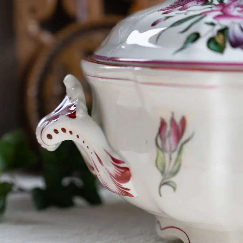 Pamono Antique French Soup Tureen from Lunéville, Early 20th Century> Serving Dishes