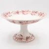 Clearance Pamono Antique French Transferware Footed Plate Cerise from Badonviller, 1890s