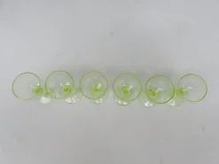 New Pamono Antique French Uranium Glasses Set, Set of 6