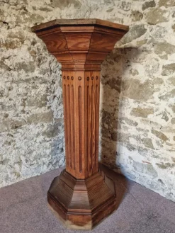Pamono Antique French Wooden Column Pedestal, 1900s> Pedestals And Columns