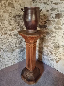 Pamono Antique French Wooden Column Pedestal, 1900s><noscript><img width=