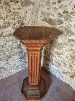 Pamono Antique French Wooden Column Pedestal, 1900s><noscript><img width=