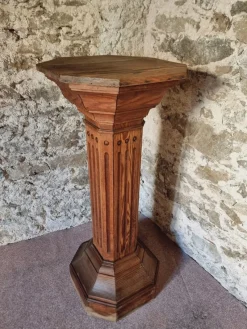 Pamono Antique French Wooden Column Pedestal, 1900s><noscript><img width=