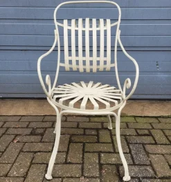 Pamono Antique French Wrought Iron Bistro Chairs, Set of 4><noscript><img width=