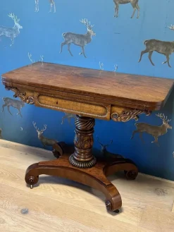 Outlet Pamono Antique Game Table in Mahogany