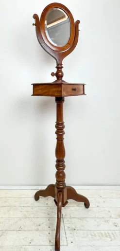 Pamono Antique Gentleman's Barber Shaving Mirror Stand, 1930s> Racks, Hooks & Valets