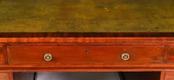 New Pamono Antique George III Flame Mahogany Partner's Pedestal Desk, 1790s