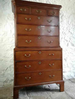 Pamono Antique George III Mahogany Tallboy, 1760><noscript><img width=