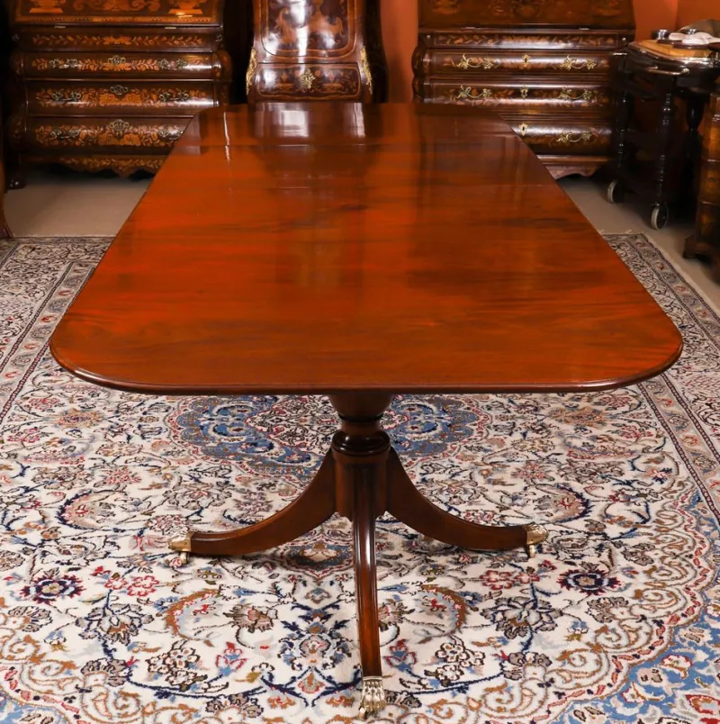 Hot Pamono Antique George III Regency Dining Table with Chairs, 1820, Set of 11