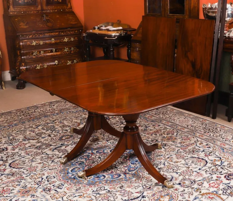 Hot Pamono Antique George III Regency Dining Table with Chairs, 1820, Set of 11