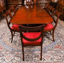Sale Pamono Antique George III Regency Twin Pillar Dining Table, 1820