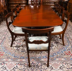 Sale Pamono Antique George III Regency Twin Pillar Dining Table, 1820