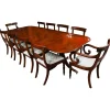 Best Pamono Antique George III Regency Dining Table with Chairs, 1820, Set of 11