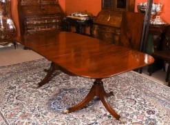 Best Pamono Antique George III Regency Dining Table with Chairs, 1820, Set of 11