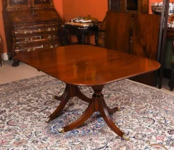 Best Pamono Antique George III Regency Dining Table with Chairs, 1820, Set of 11