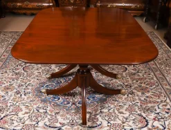 Best Pamono Antique George III Regency Dining Table with Chairs, 1820, Set of 11