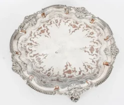 Pamono Antique George III Sheffield Silver-Plated Tray, 18th Century><noscript><img width=