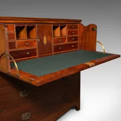 Pamono Antique Georgian English Secretaire Cabinet with Chest of Drawers & Desk><noscript><img width=