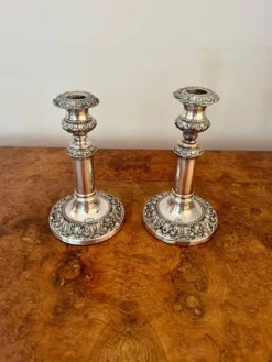 Pamono Antique Georgian Telescopic Candlesticks, 1800s, Set of 2><noscript><img width=