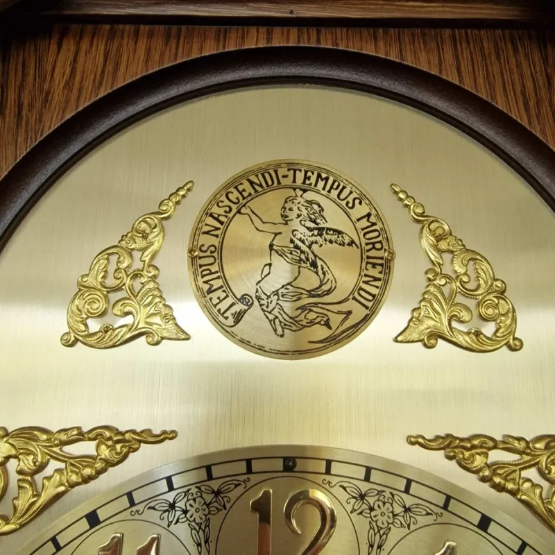Pamono Antique Germa Table Clock withn Tempus Nascendi Tempus Moriendi Engraving> Clocks