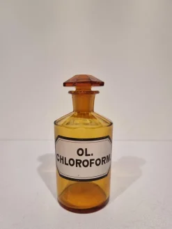 Pamono Antique German Amber Glass Apothecary Pharmacy Hand Blown Jars, Set of 13><noscript><img width=