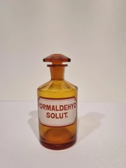 Pamono Antique German Amber Glass Apothecary Pharmacy Hand Blown Jars, Set of 13><noscript><img width=