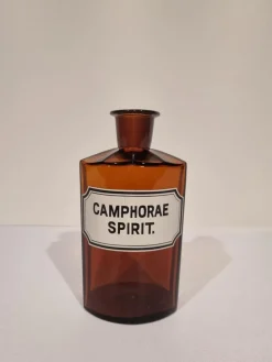 Pamono Antique German Apothecary Jars in Amber Glass, Set of 8><noscript><img width=