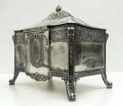 Pamono Antique German Art Nouveau Silver-Plated Jewelry Box from WMF><noscript><img width=