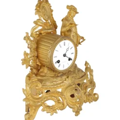 Pamono Antique German Gold-Plated Mantel Pendulum Clock, 1860s><noscript><img width=