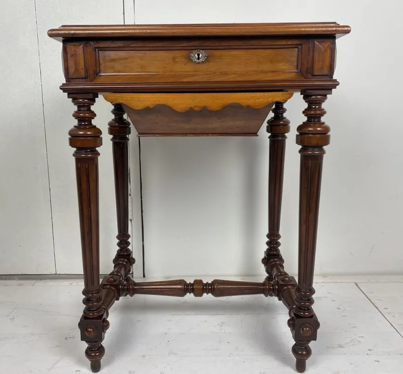 Pamono Antique German Walnut Sewing Table> Worktables & Workbenches