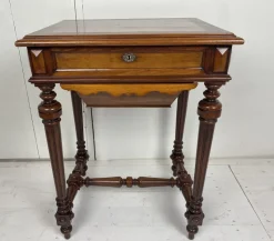 Pamono Antique German Walnut Sewing Table><noscript><img width=